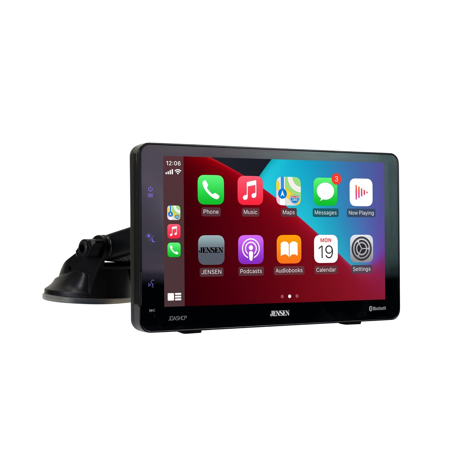 JENSEN JDASHCP 7-inch Portable Wireless Dash Mount Car Stereo Radio Black