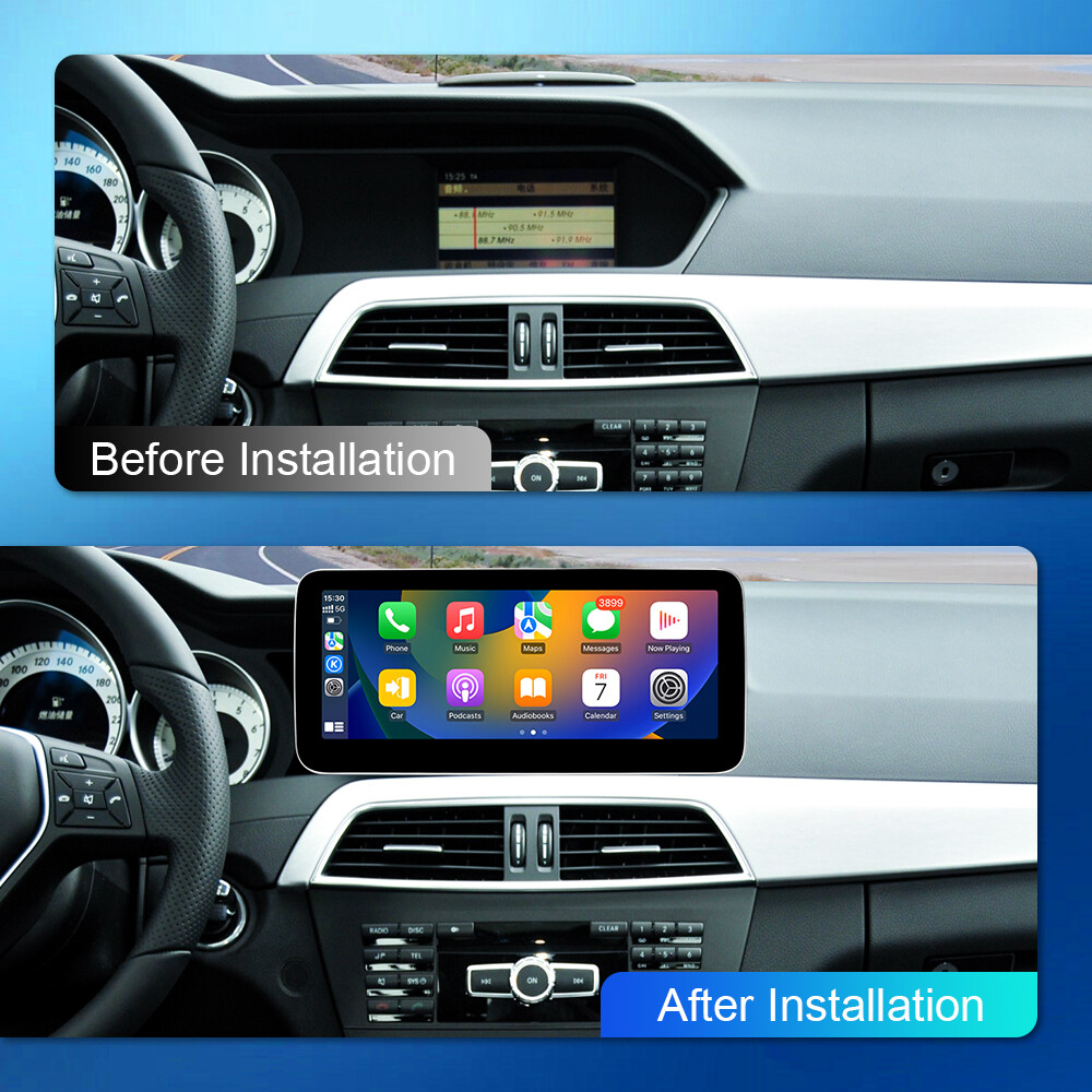 12.3” Android Car GPS Dash Navi Carplay 4G+64G For Mercedes Benz C W204 2011-14