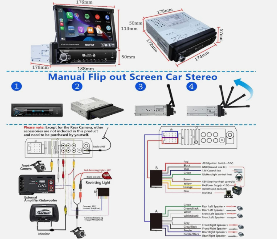 Estereo De Pantalla Para Coche Carro Auto Multimedia Bluetooth Car Stereo LCD