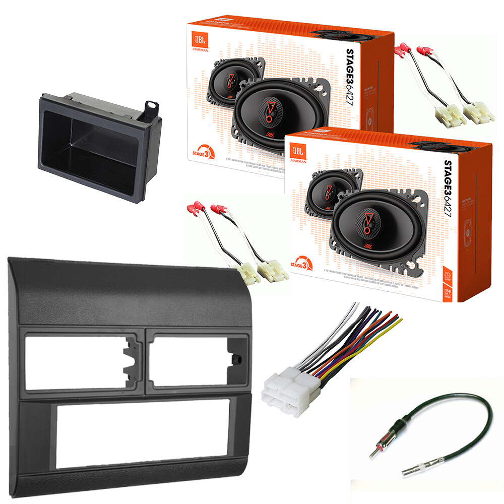 JBL 4×6″ Speakers + Double DIN Radio Install kit For 1988-94 C/K 1500 (GRAY)