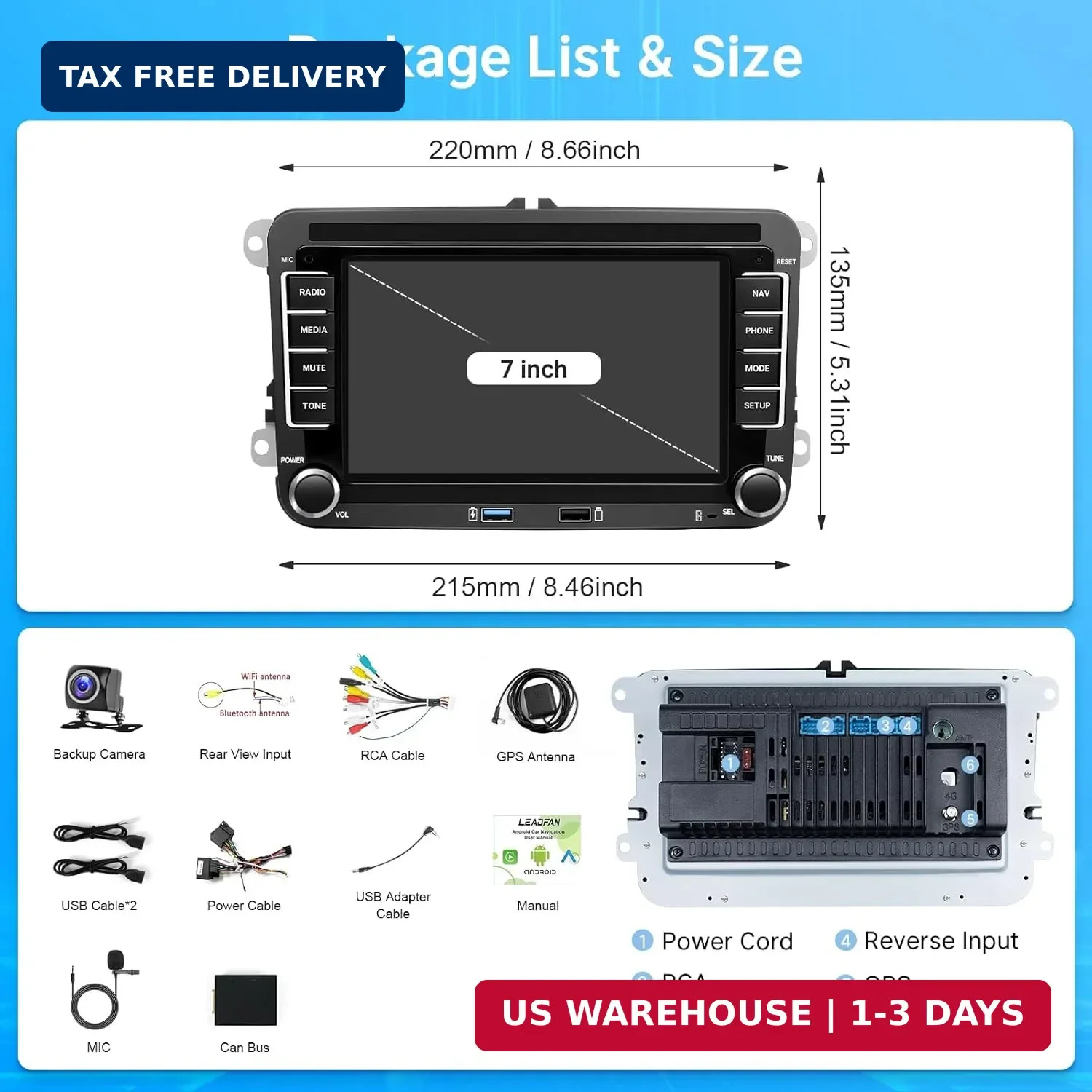 Leadfan Car Radio for Volkswagen Golf MK5 MK6 VW Passat Jetta Beetle SEAT Stereo