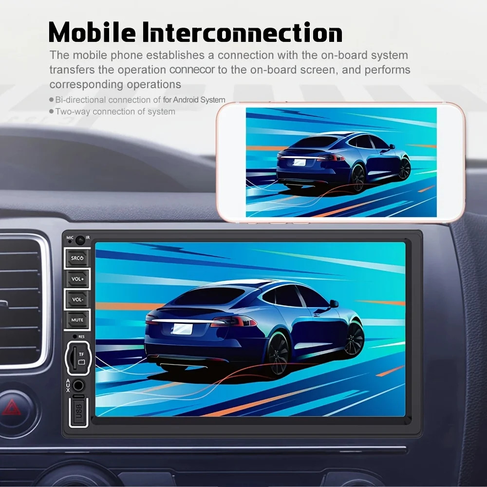 7″ Double 2 DIN Car Stereo Radio MP5 Touch Screen Bluetooth FM USB Player.