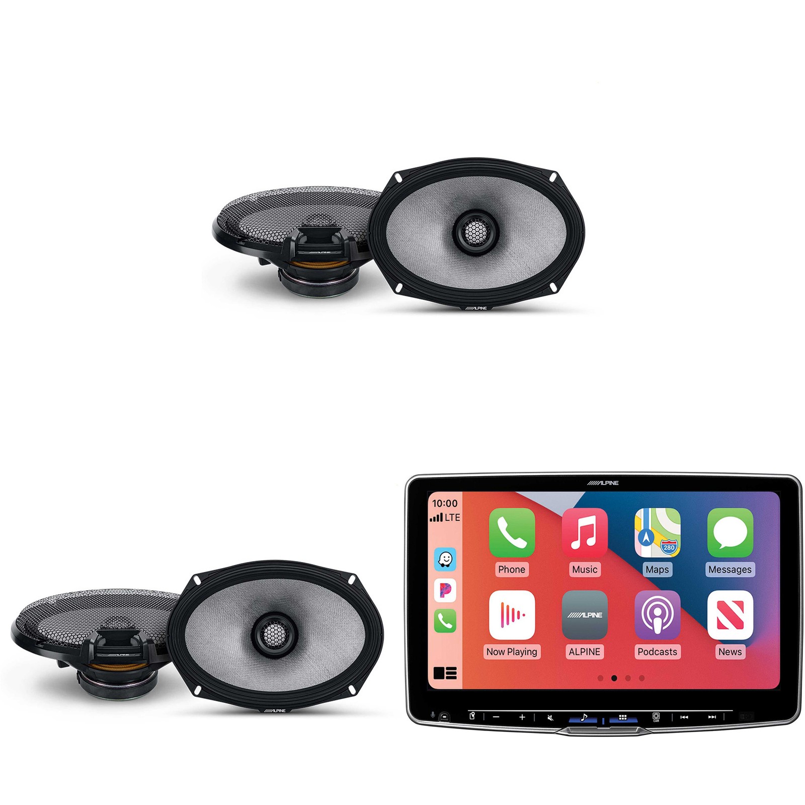 Alpine ILX-F511 Halo11 11″ Multimedia Touchscreen Receiver with 6×9″ Coax Bundle