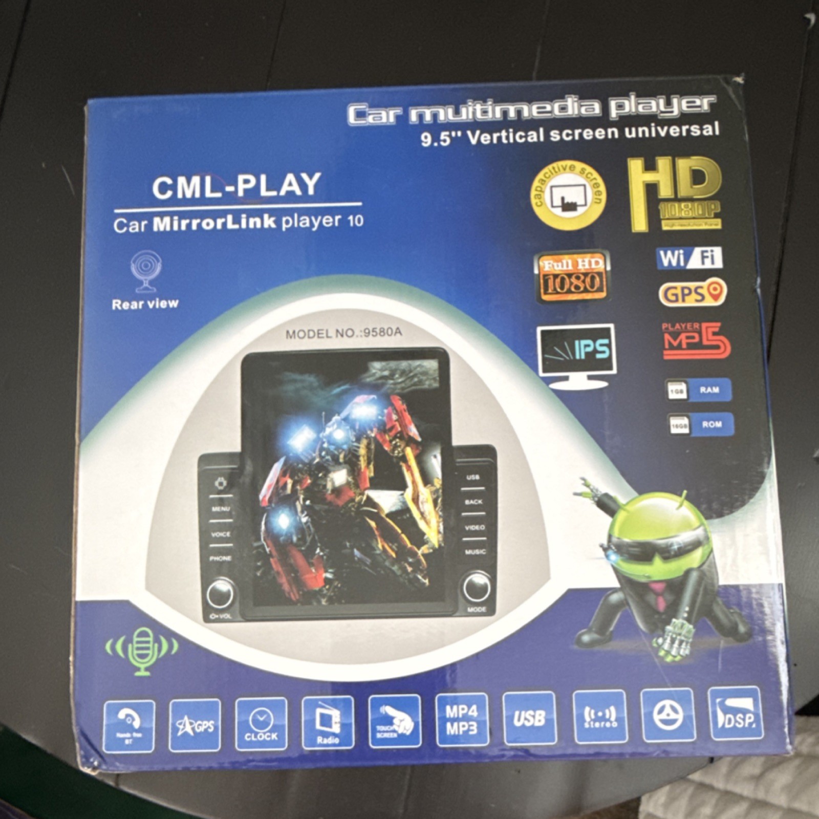 CML-PLAY 9580A 9.5″ Touchscreen Car MP5 Player GPS Bluetooth USB Rearview Camera