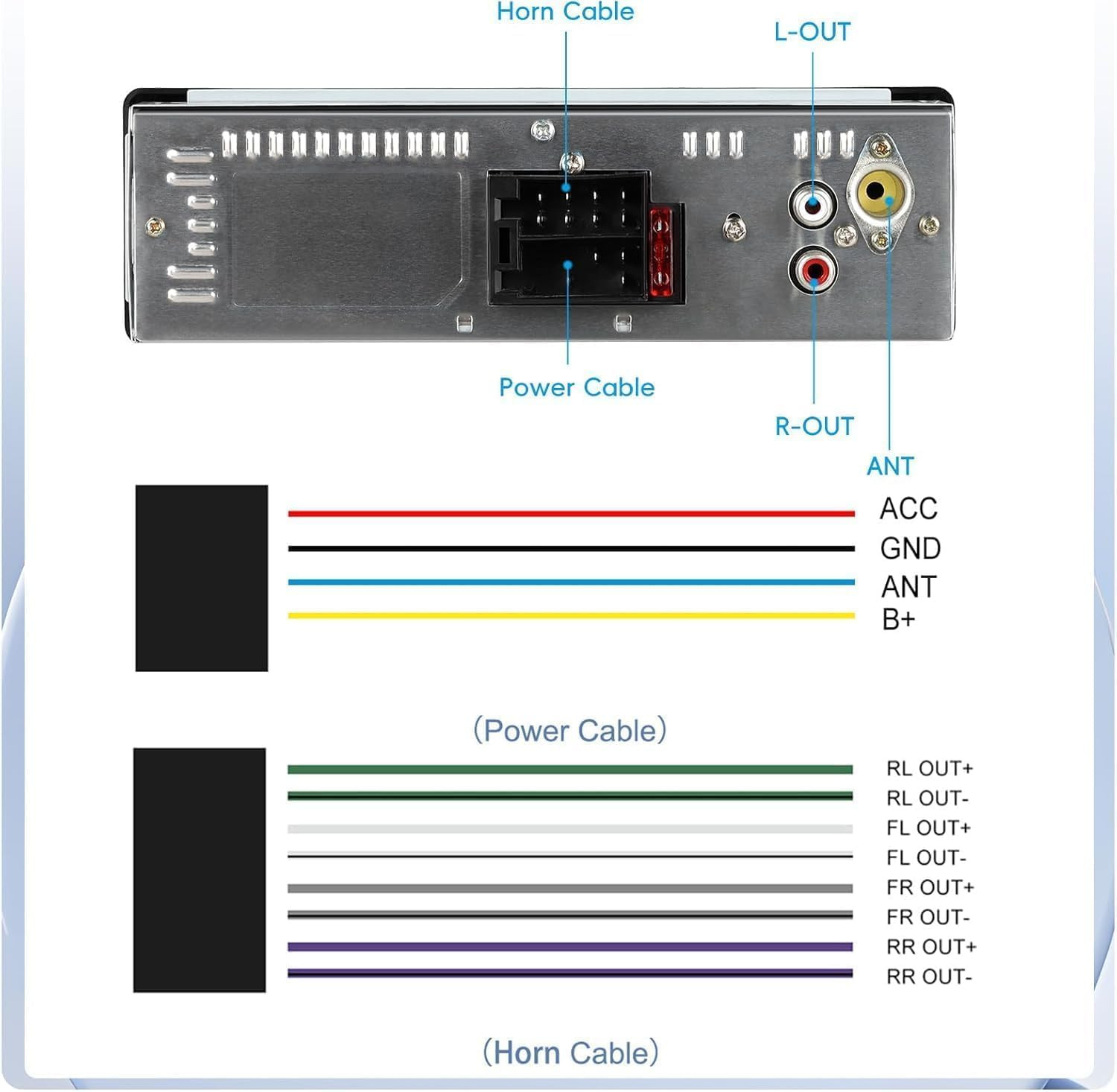 Single DIN Car Stereo Bluetooth FM MP3 USB SD AUX Multimedia Player Radio