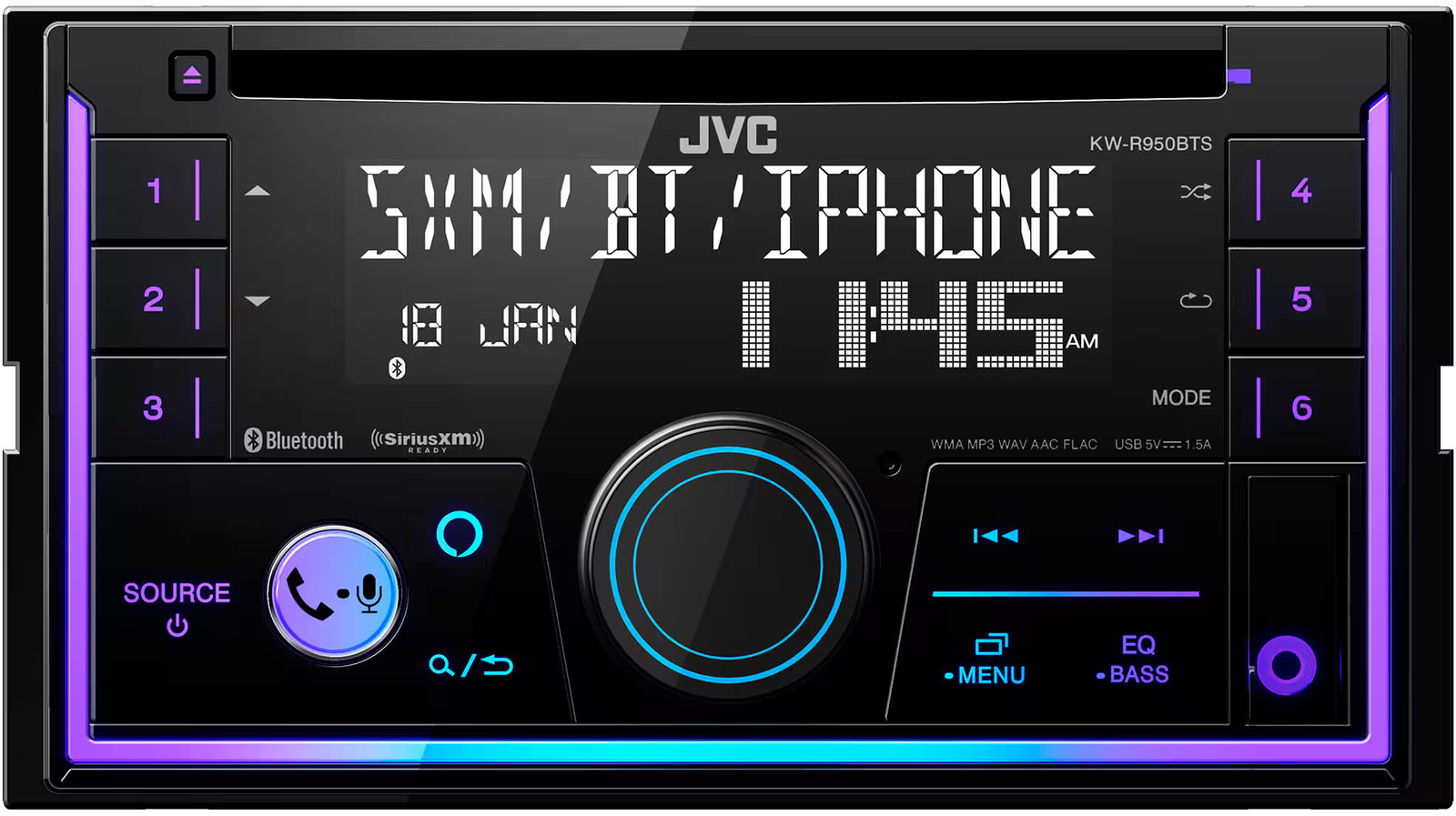 JVC – Bluetooth CD/DM Receiver with Voice Assistant Built in and Satellite Ra…
