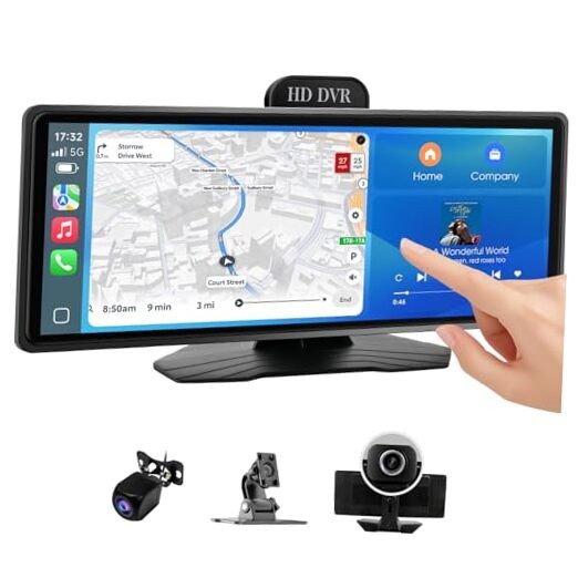 9.3″ HD Touch Screen Car Stereo, Portable Wireless CarPlay & Android Auto,