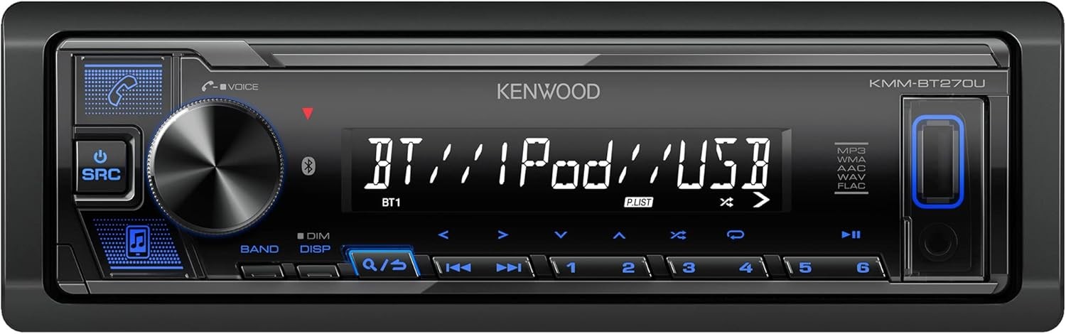 KMM-BT270U Bluetooth Digital Media Car Stereo w/ USB AM/FM MP3 LCD Single DIN EQ