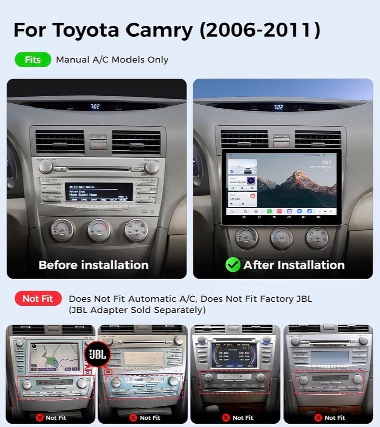 11.5” Car Radio for Toyota Camry Stereo 2006-2011 Android 13 /5G WiFi/4+64GB