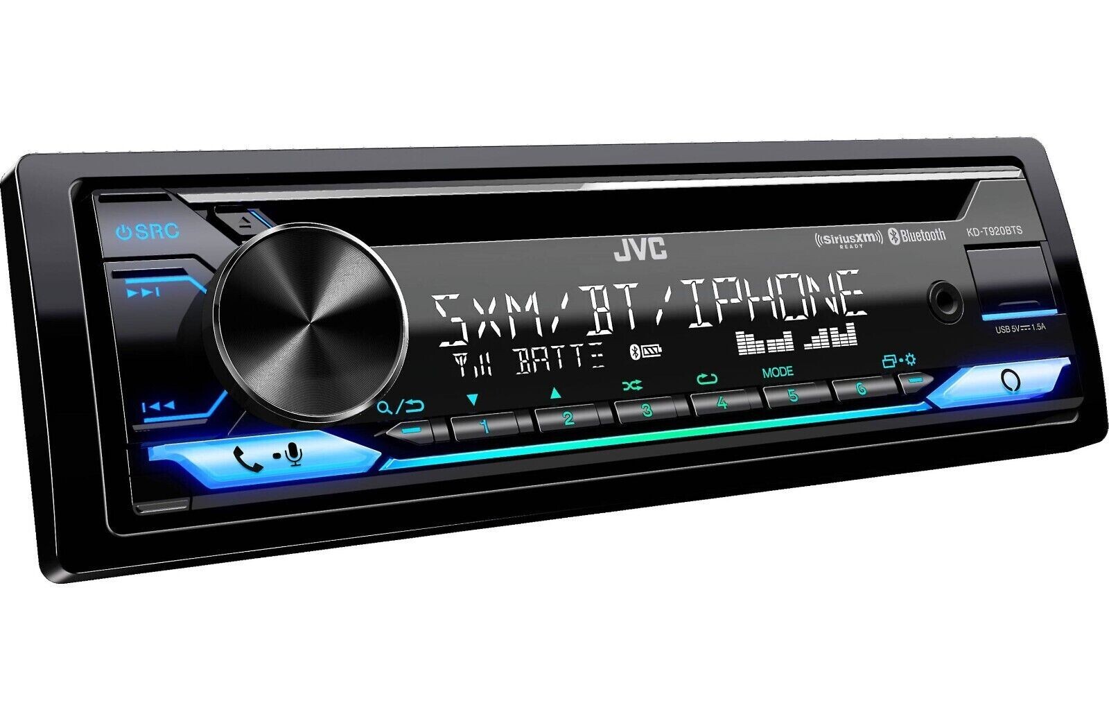 JVC KD-T920BTS Bluetooth CD Player Android iPhone Pandora AM FM XM USB Aux 4-Ch