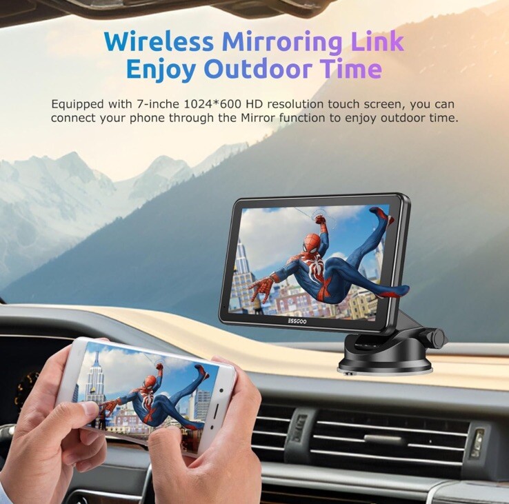 Essgoo A-pple Carplay & Android Auto, 7 Inches Carplay Screen for Car