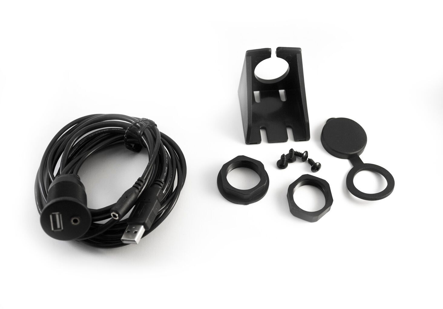 GROM USB AUX Female 3.5mm Extension Cable w/two dash mounting options #C-FM35USB