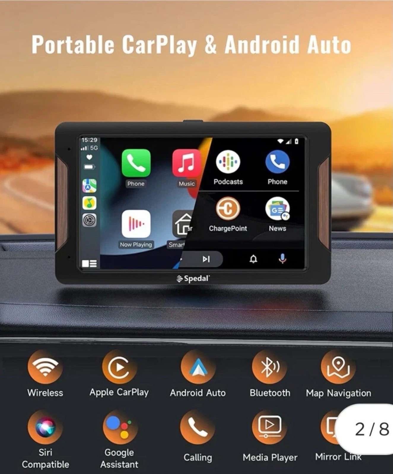 Spedal Navicam CL787 -7 Inch Wireless Apple Carplay Smart Car Stereo Windshield