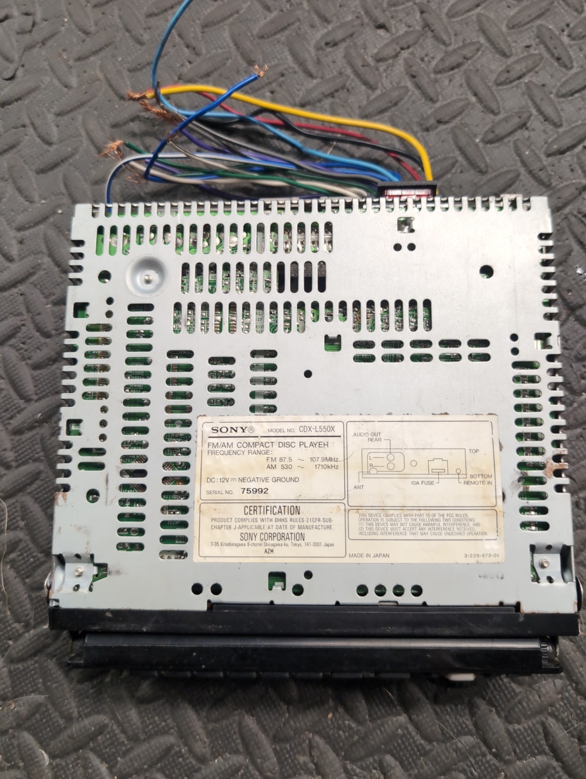 Sony CDX-L550X Compact Disc CD Player Xplod 52Wx4 Car Radio – For Parts Repair