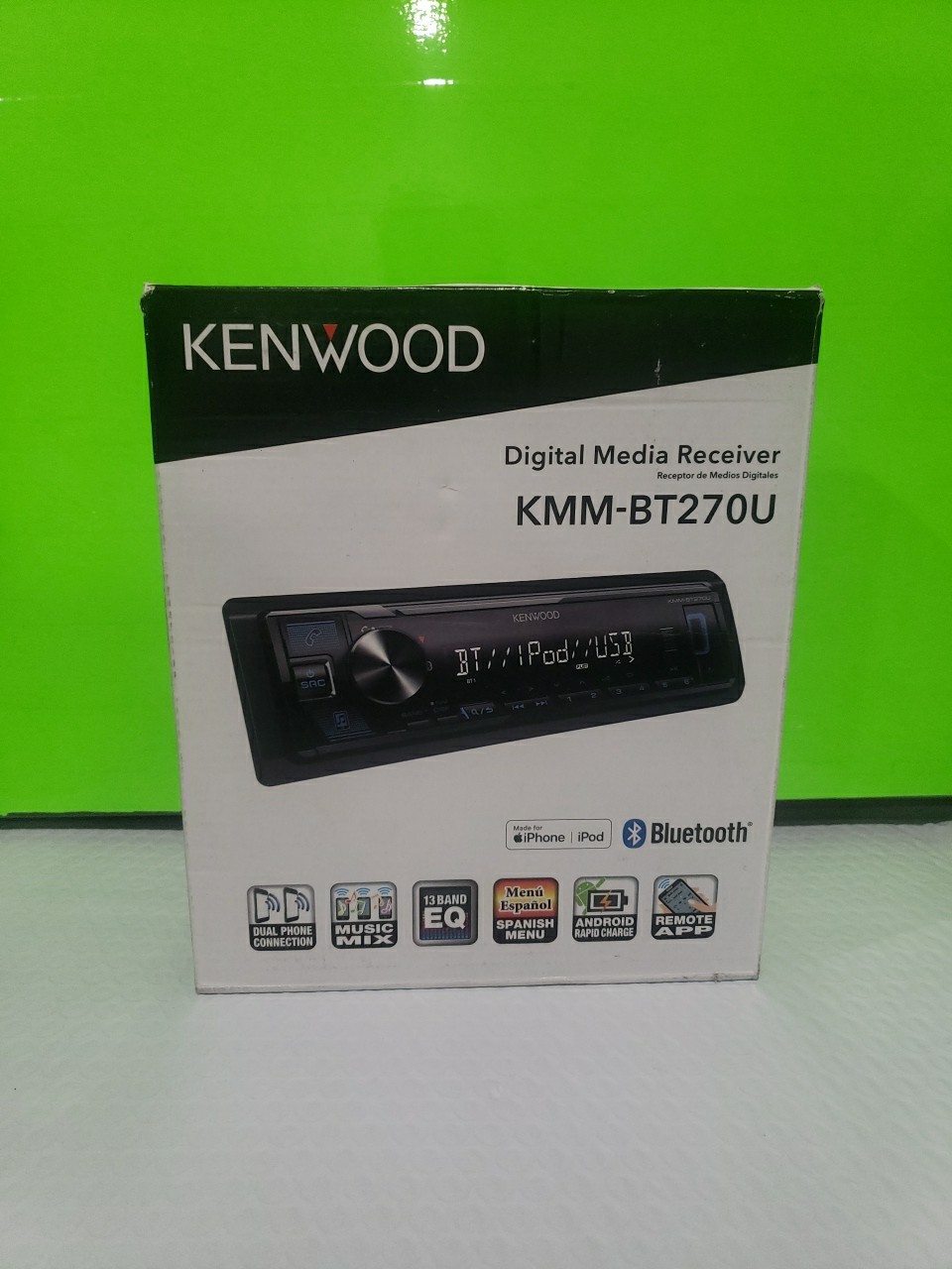 KENWOOD KMM-BT270U Bluetooth Digital Media Car Stereo USB AM/FM MP3 LCD Open