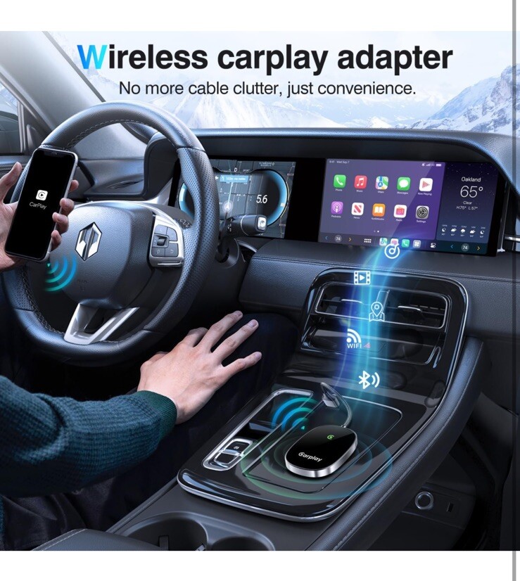 Wireless CarPlay Adapter 2024 Upgraded, Converts Factory Wired-iPhone Compatible
