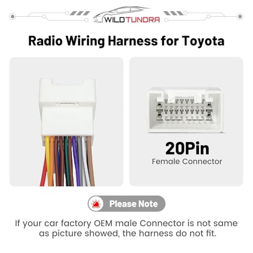 20 Pin Radio Wiring Harness Replacement for Toyota 20-Pin, with Antenna Adapter