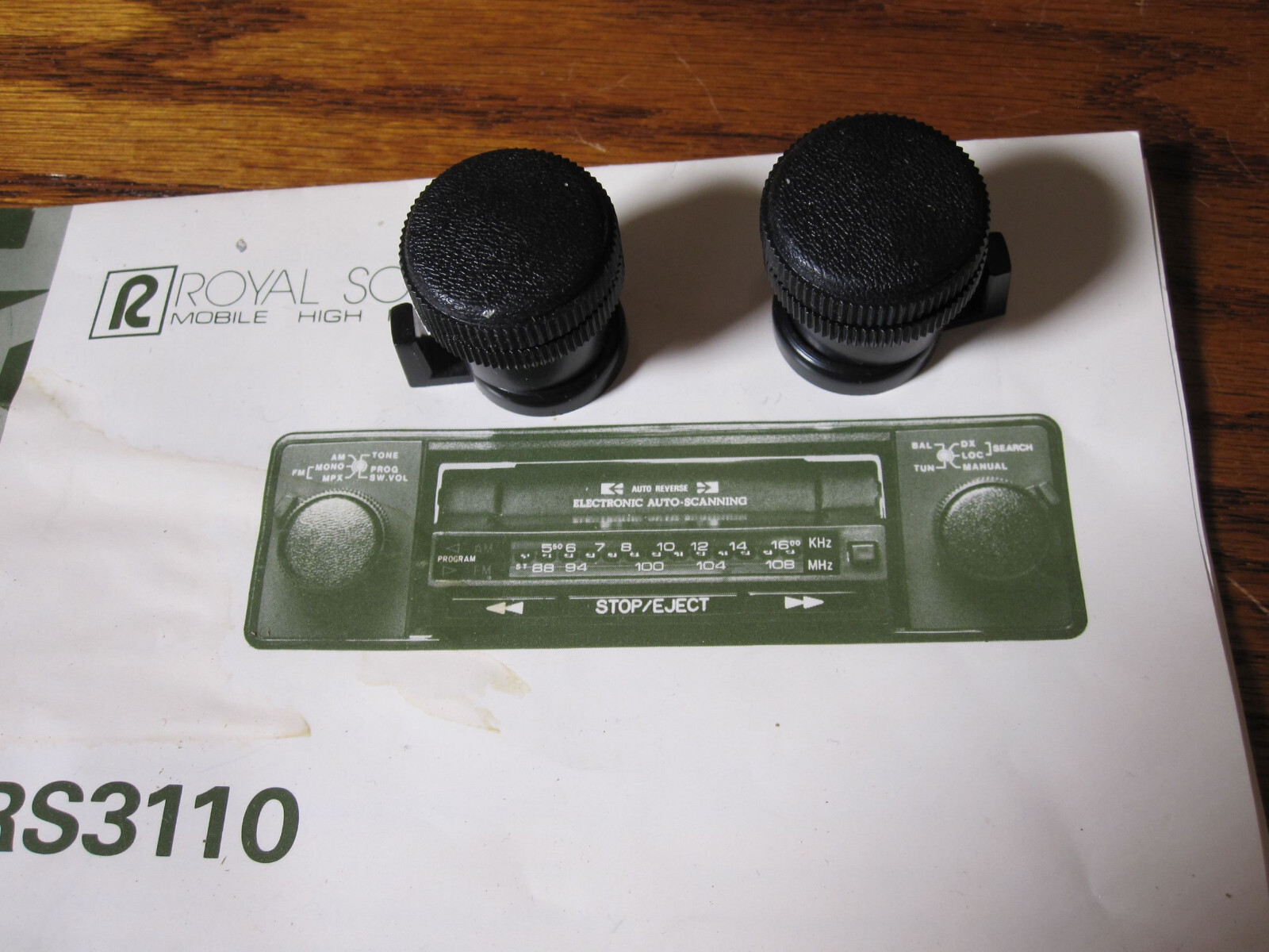 Vintage Roadmaster Royal Sound RS3110 Knob set and manual.