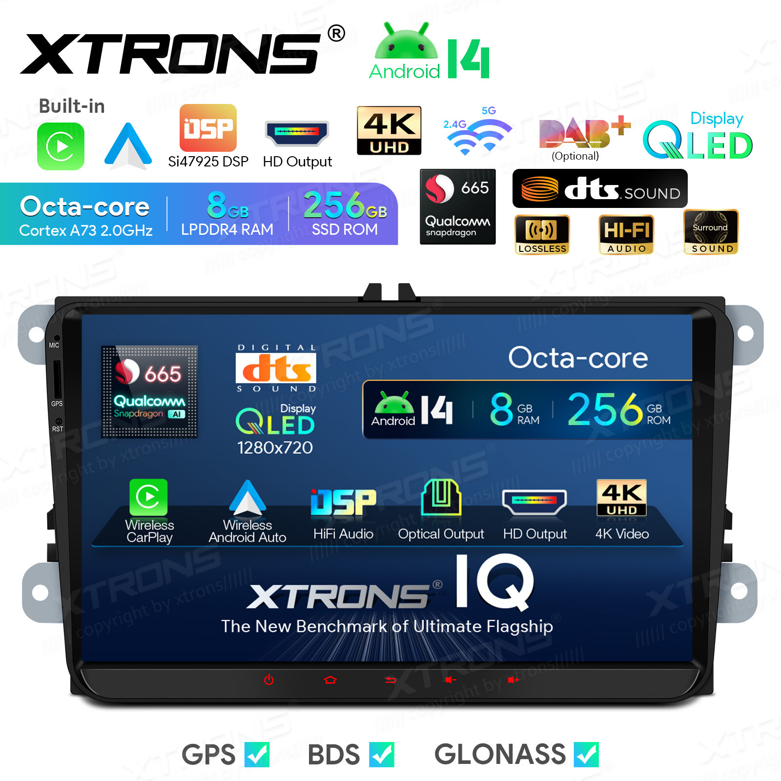 9″ For VW Volkswagen Jetta Passat Android 14 8+256GB Car Stereo Radio GPS WIFI