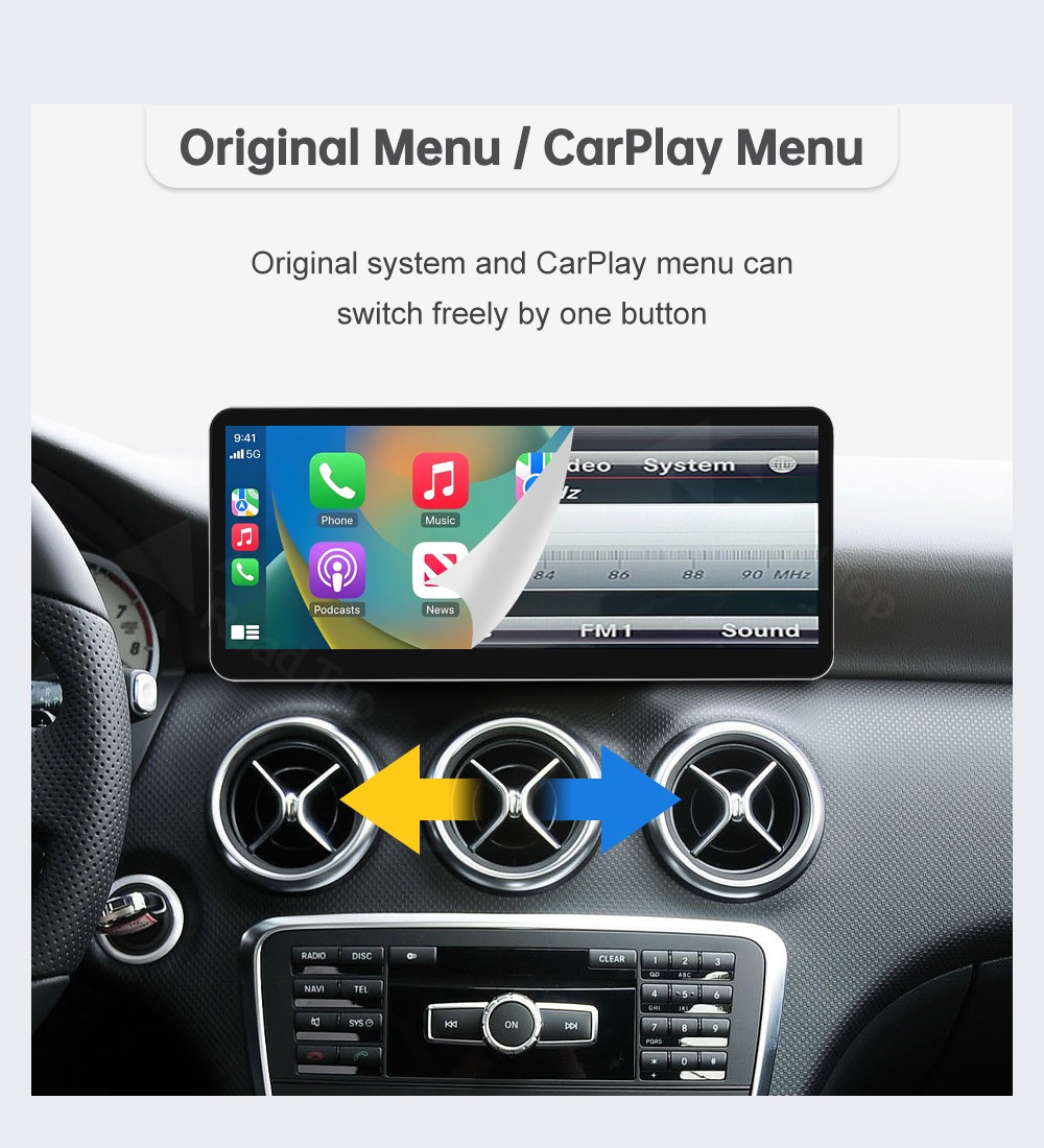 Wireless CarPlay Multimedia Touch Screen For Benz A GLA CLA B Class W246 4.5/4.7