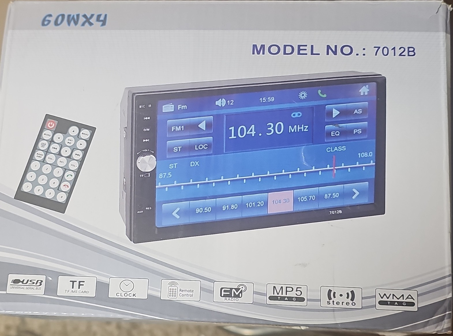 7012B MP5 Player FM Radio USB TF Remote Control Car Audio In-Dash Unit