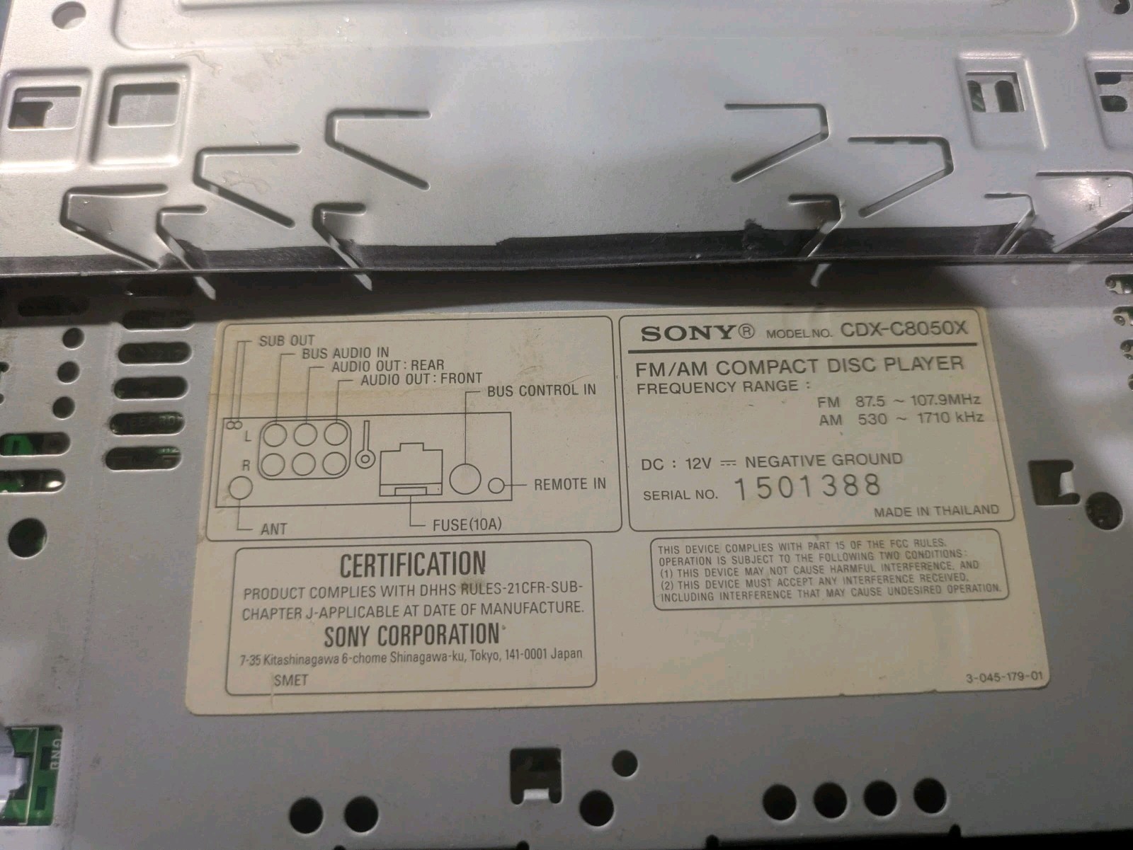 VTG Sony Flagship Mobile ES CDX C8050X CD Car Stereo BT Audio Spectrum Analyzer