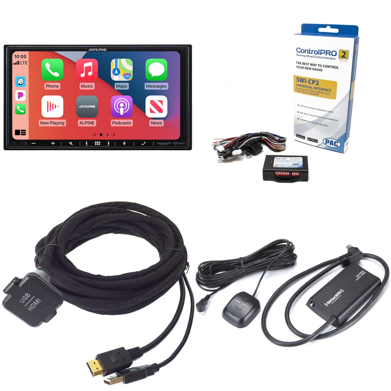 Alpine iLX-407, KCU-315UH USB / HDMI Extension Cable with SWI-CP2 Steering Wh…