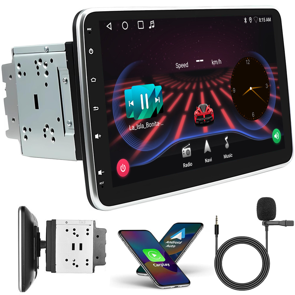 10.1″ Double 2 Din 2+64GB Android 13 Rotatable Car Stereo GPS Radio Carplay DVR