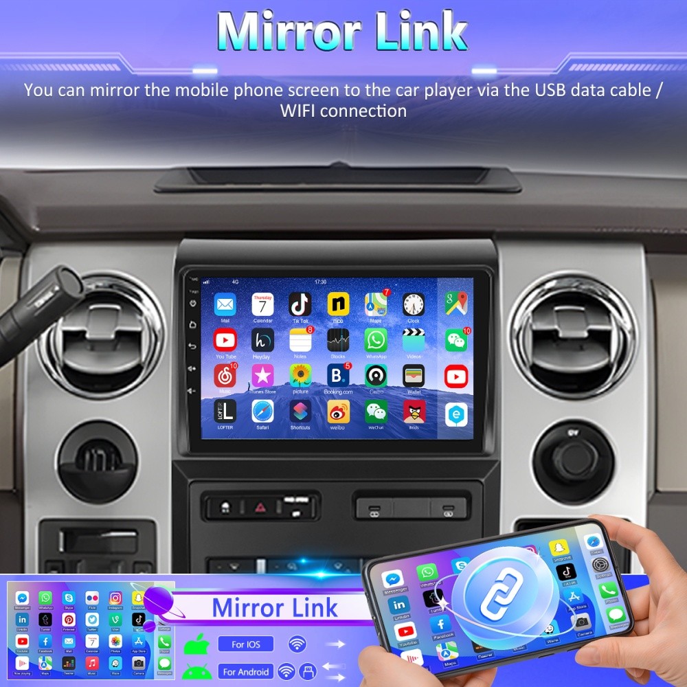 Apple Carplay For Ford F150 2009-2014 Android 13 Car Stereo Radio Navi Headunit