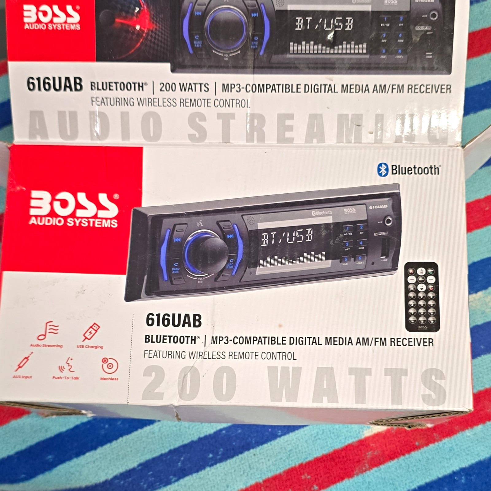 BOSS Audio Systems 616UAB 1 DIN Media Receiver Bluetooth AM/FM USB AUX