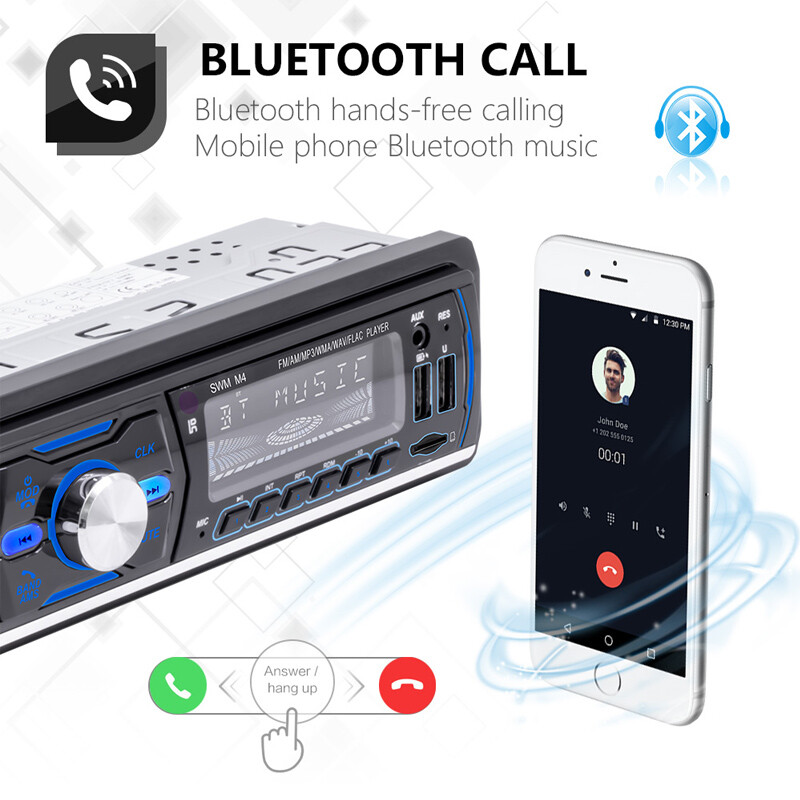1 Din Car Radio Stereo Bluetooth Head Unit hands-free In-Dash MP3 Player