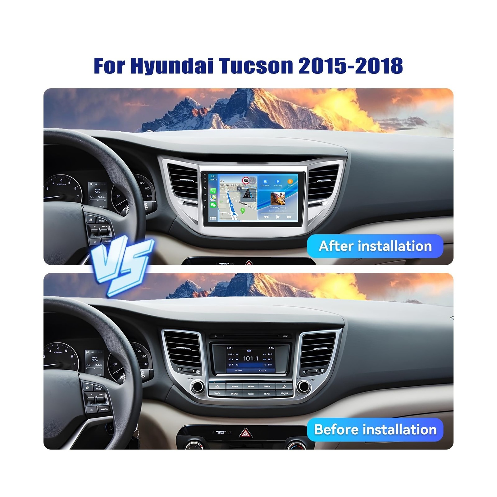 8 Core 6+128G for Hyundai Tucson 2015-2018 Android Car Stereo Radio with Wire…