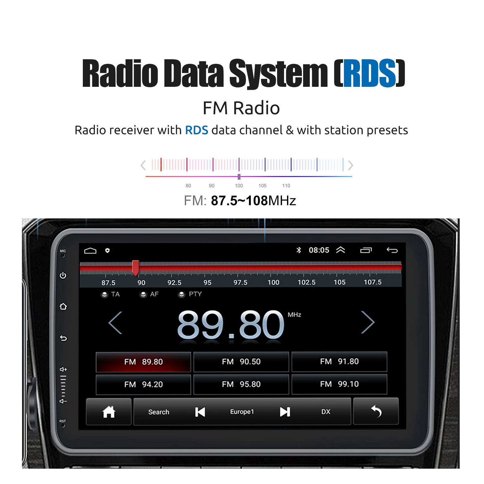 10.1 inch Touch Screen 1 DIN Android 13 Rotatable Car Stereo Radio GPS Wifi