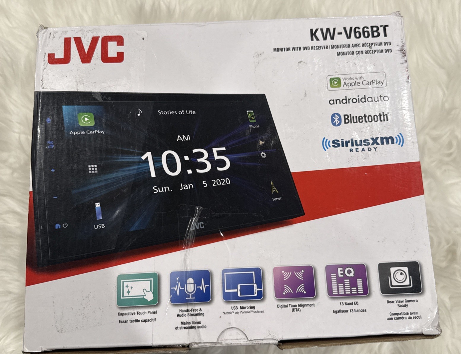 JVC KW-V66BT 6.8″ Monitor with DVD Receiver, Capacitive Touch Monitor-OPEN BOX!