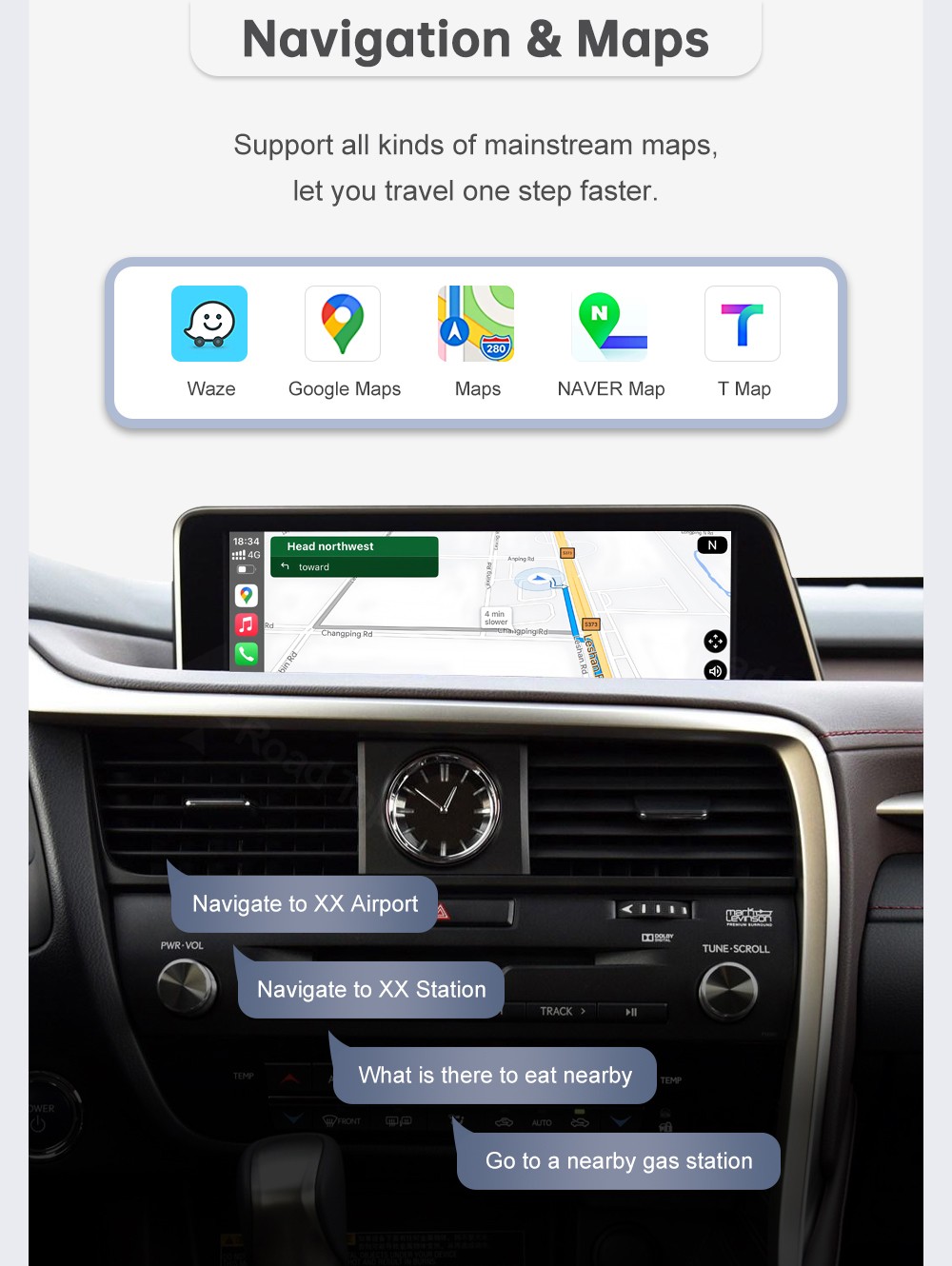Wireless Carplay Android Auto Module For Lexus RX 2016-2019 Mirror Link AirPlay