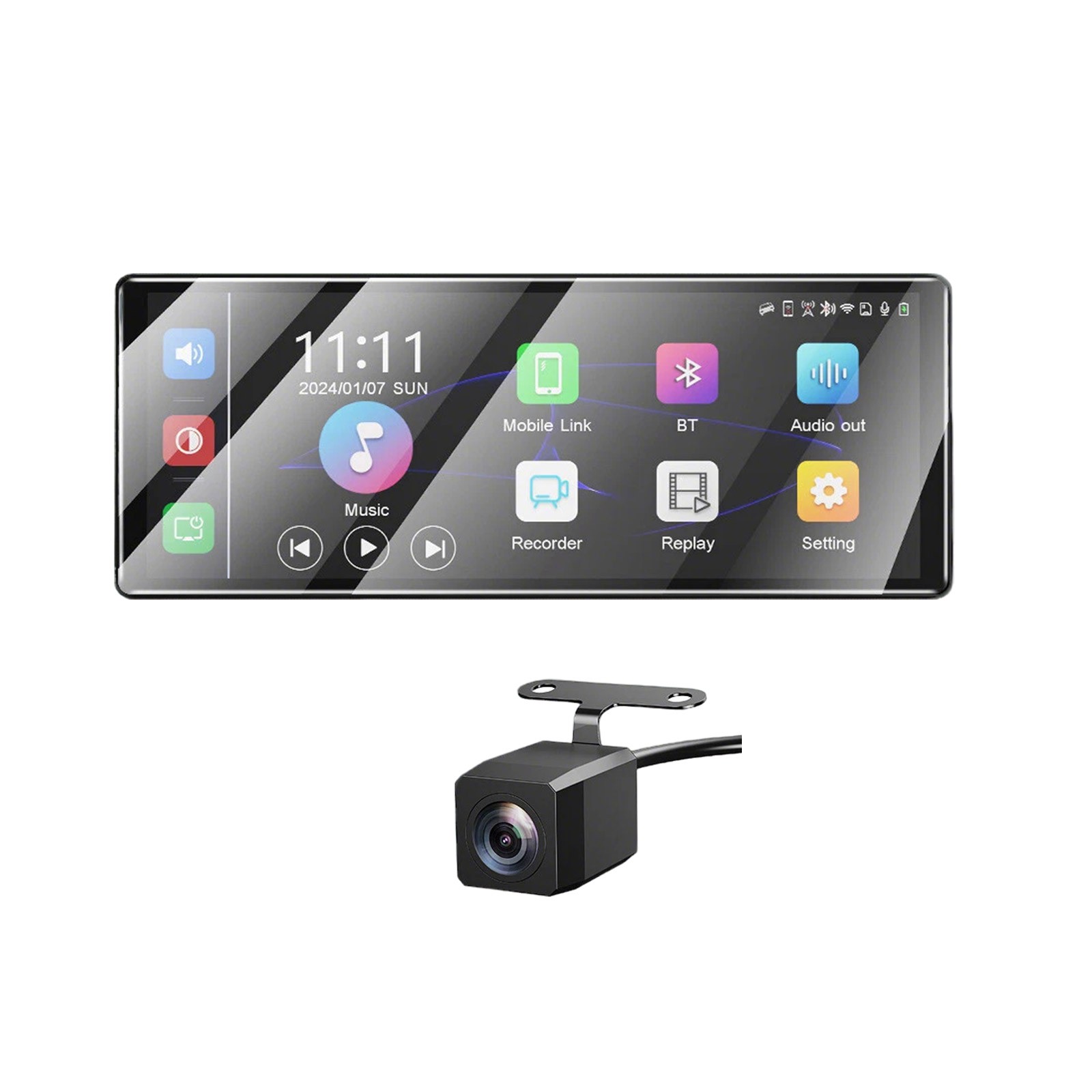 11.3 inch Car Multimedia Player Wireless Carplay Android Auto Dash Cam Video