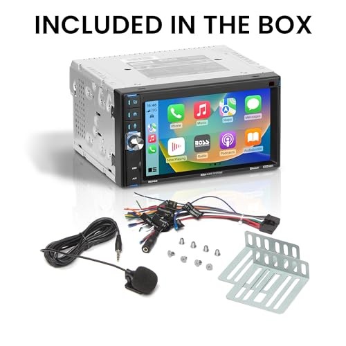 BCP62 Car Stereo – Apple CarPlay, Double Din, 6.2 Inch 6.2 Inch w/ Volume Knob