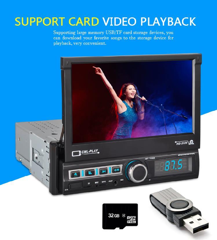 7″ 1 Din Flip out GPS Touchscreen Car Stereo Bluetooth Radio Multimedia Player