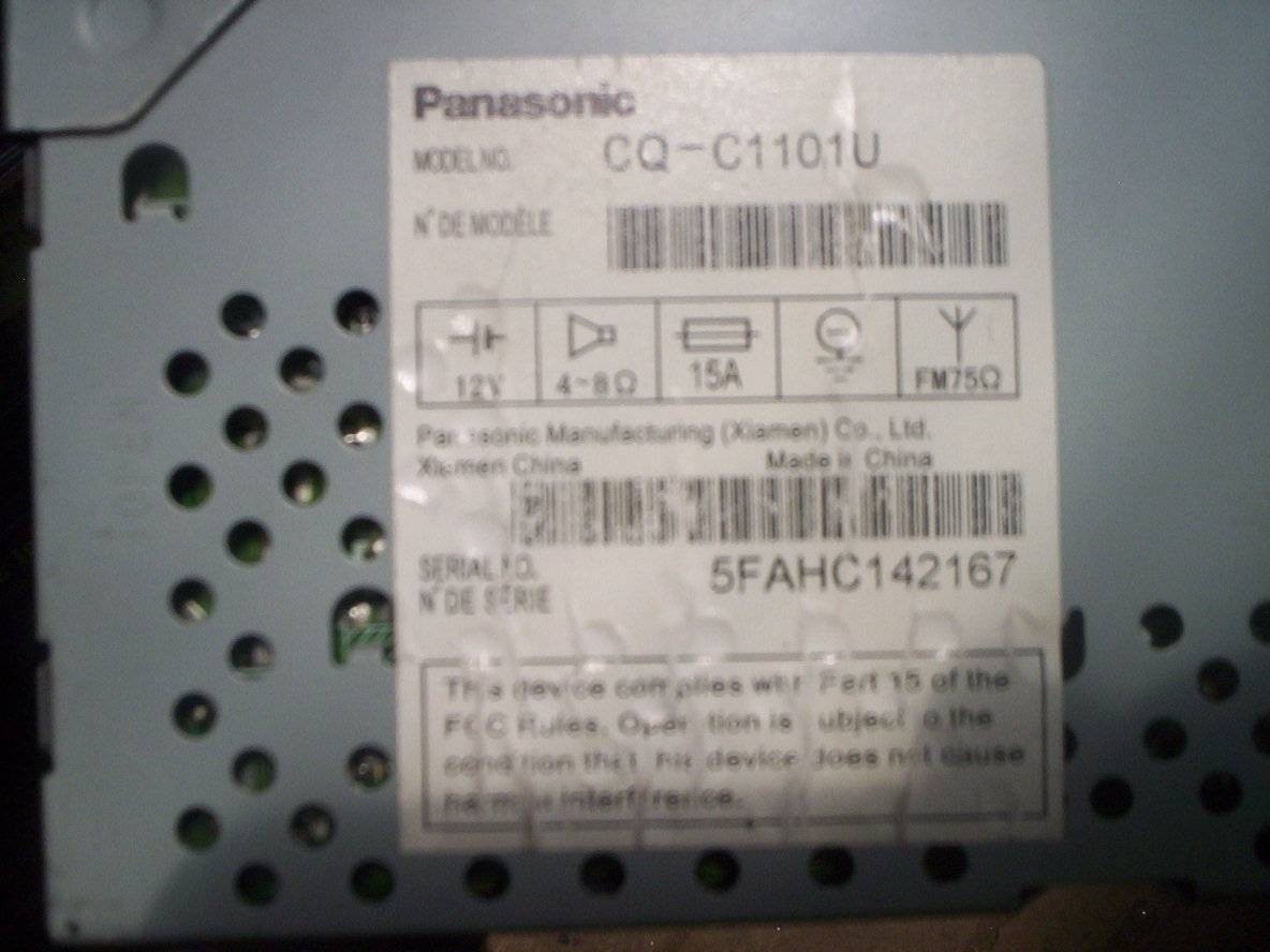 Panasonic CQ-C1101U CD Player In Dash Receiver car stereo read description first