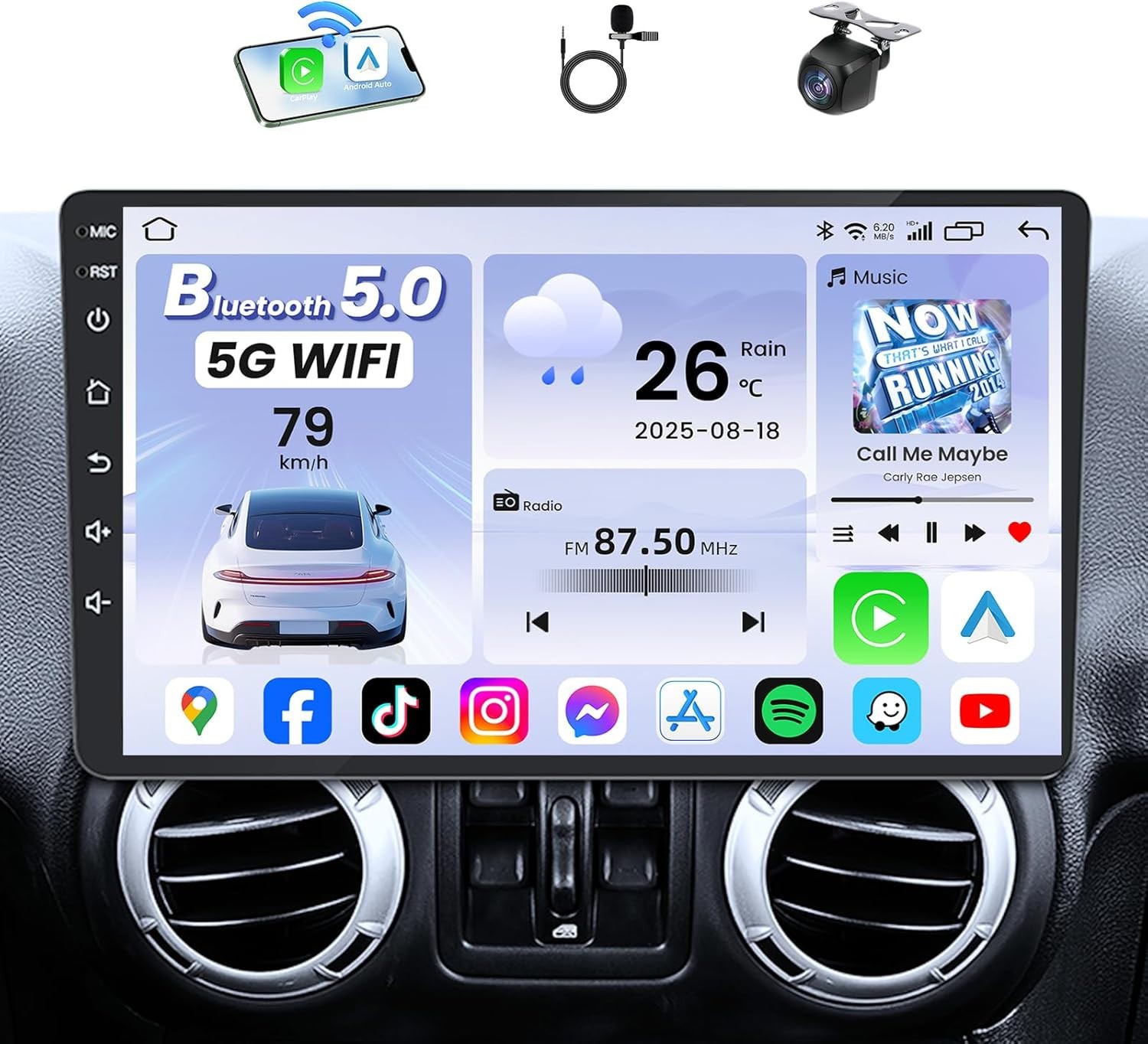 10″ 8Core 4+32G Android Auto Carplay Jeep Wrangler JK Patriot Compass 2007-2017