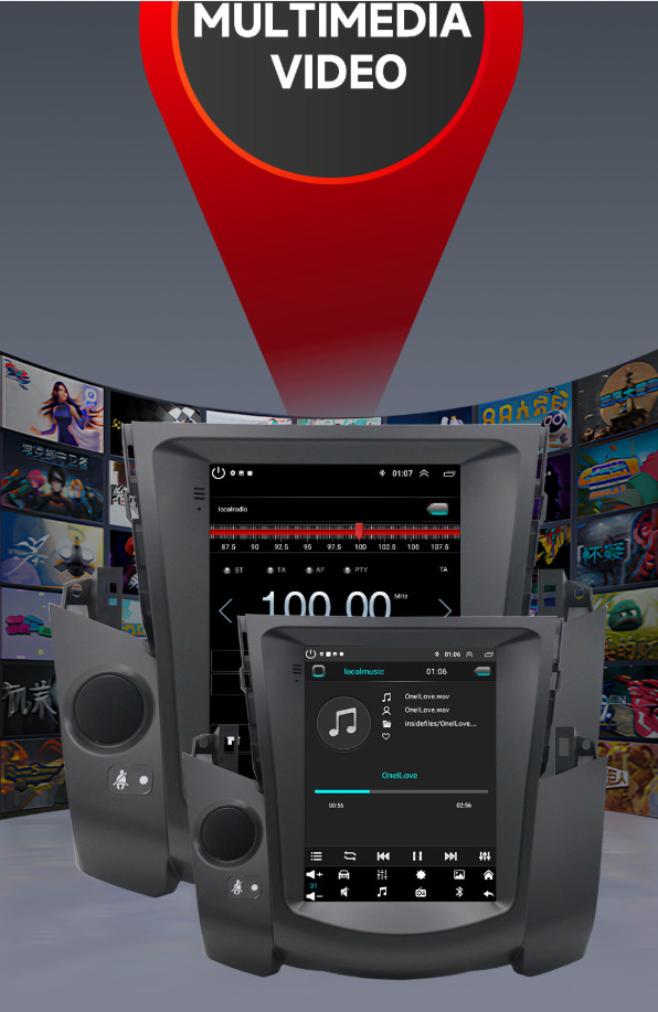 Tesla Screen Android 13 Car Radio GPS Player Stereo For Toyota RAV4 2008-2012 BT