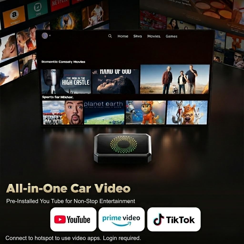 3-in-1 Wireless Carplay Adapter Magic AI Box w/Netflix YouTube USB Drive for OEM