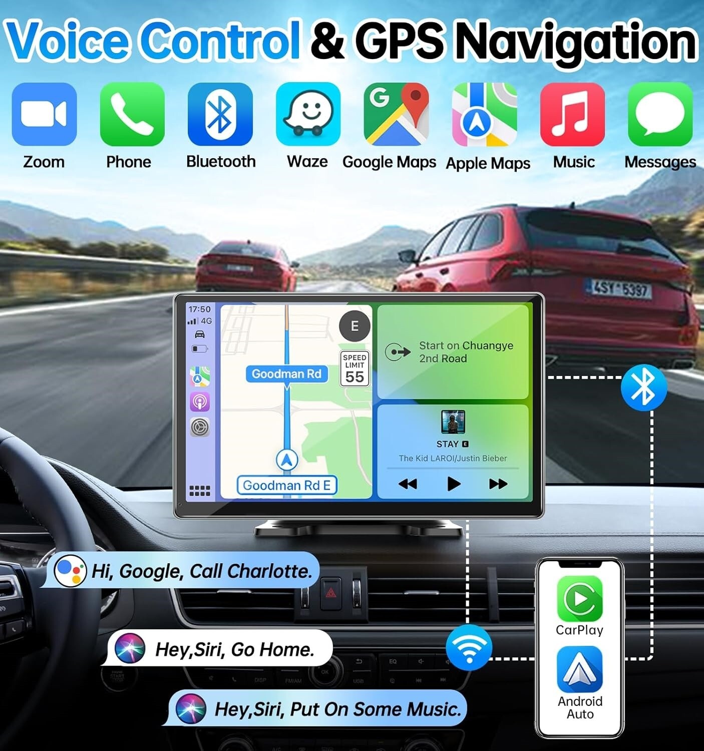 Autoradio Doble Din Car Stereo Pantalla táctil de 9 pulgadas, Navegacion GPS NEW