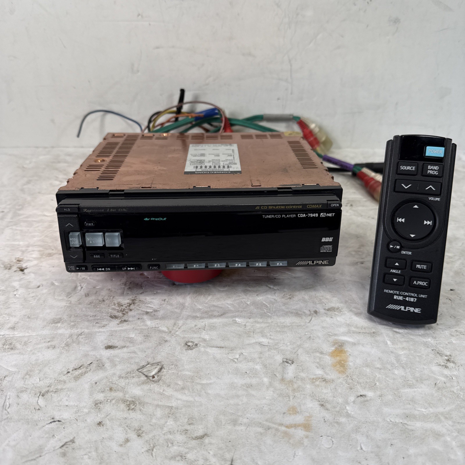 Alpine CDA-7949 Old School Car Stereo CD Player Copper Chasis 4v Preout | TESTED