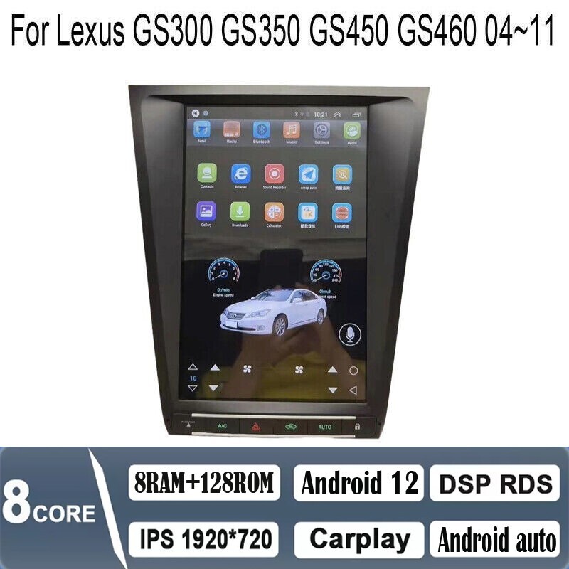12.1″ Android Navigation Car Gps For Lexus Gs300 Gs350 Gs450 Gs460 04~11 8+128g