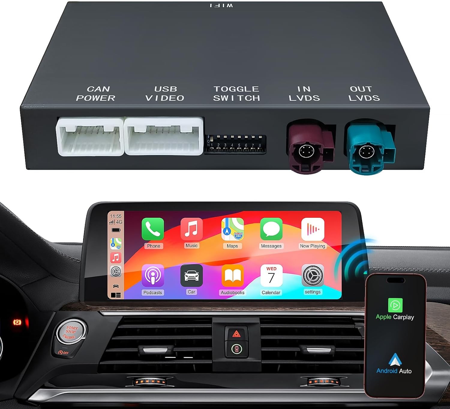 Wireless CarPlay/Android Auto Module For BMW 1 2 3 4 5 Series X1 X3 X4 X5 F20 F