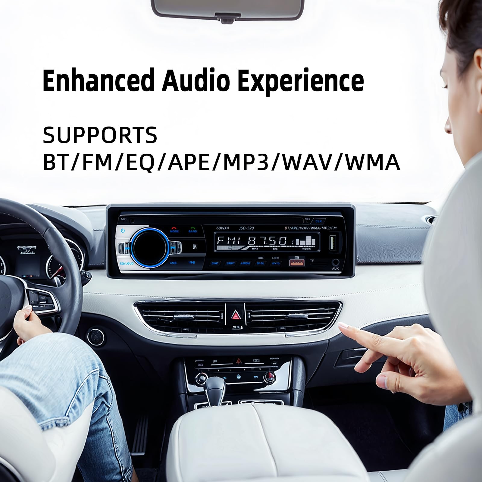 Auroky JSD-530 Single DIN Car Stereo Bluetooth Audio Player Handsfree Black