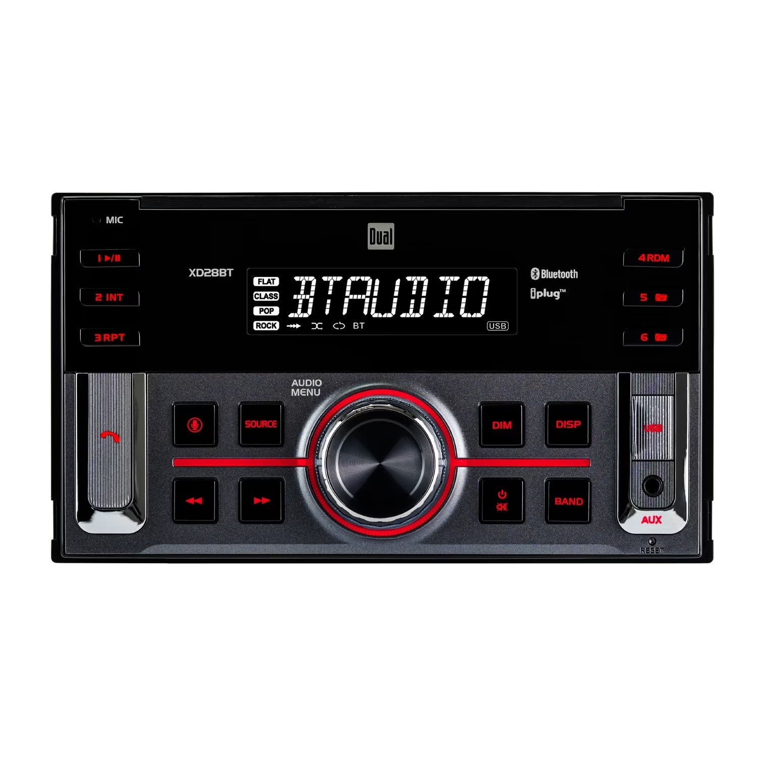 Car Stereo Head Unit Double DIN Bluetooth LCD USB Radio Receiver Hands Free