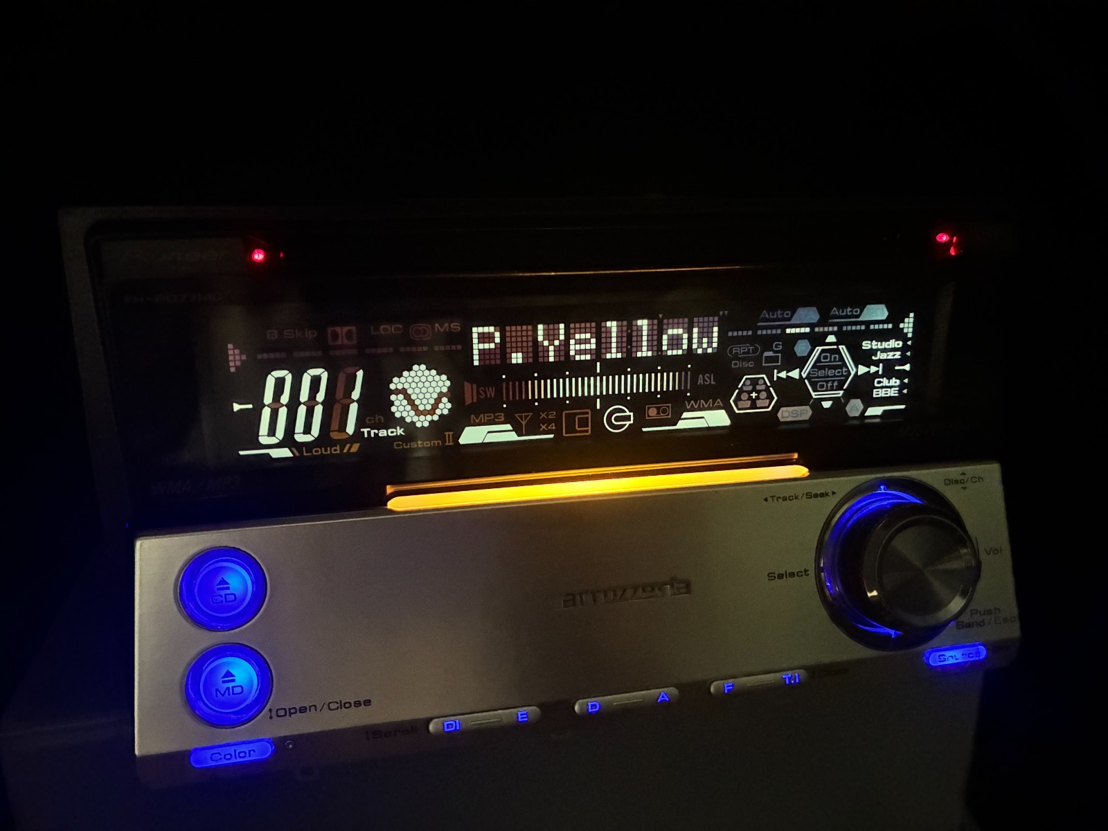 Pioneer Carrozzeria FH-P077MD Car Audio 2DIN CD MD IP-BUS Working Tested JDM