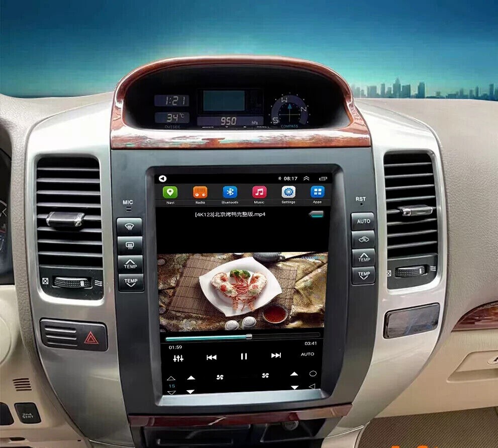Tesla Android 13 Car Radio For Toyota Land Cruiser Prado 120 2002-2009 Player